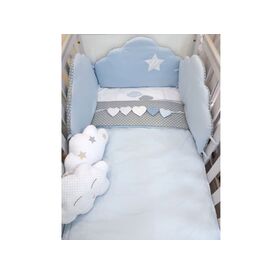 Baby Star Προίκα Μωρού Διπλή Όψης Συννεφάκι Σιέλ Γκρι - Σετ Προίκας Μωρού στο Oneirokosmos