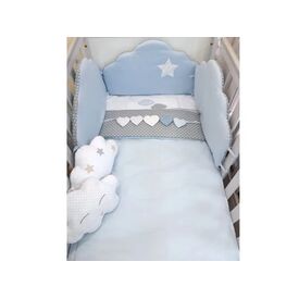 Baby Star Προίκα Μωρού Διπλή Όψης Συννεφάκι Σιέλ Γκρι - Σετ Προίκας Μωρού στο Oneirokosmos