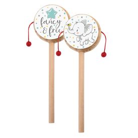 Μπομπονιέρα Ξύλινο Τυμπανάκι Ελεφαντάκι ΒΖ962 - Μπομπονιέρες Βάπτισης στο Oneirokosmos