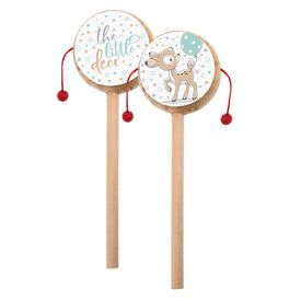 Μπομπονιέρα Ξύλινο Τυμπανάκι Ελαφάκι ΒΖ964 - Μπομπονιέρες Βάπτισης στο Oneirokosmos