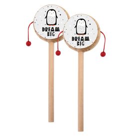 Μπομπονιέρα Ξύλινο Τυμπανάκι Πιγκουίνος ΒΖ967 - Μπομπονιέρες Βάπτισης στο Oneirokosmos