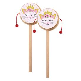 Μπομπονιέρα Ξύλινο Τυμπανάκι Γάτα ΒΖ980 - Μπομπονιέρες Βάπτισης στο Oneirokosmos