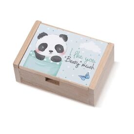 Μπομπονιέρα  Ξύλινο Κουτί Panda ΛΝ955 - Μπομπονιέρες Βάπτισης στο Oneirokosmos