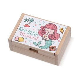 Μπομπονιέρα Ξύλινο Κουτί Γοργόνα ΛΝ978 - Μπομπονιέρες Βάπτισης στο Oneirokosmos