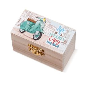 Μπομπονιέρα Ξύλινο Σεντούκι Βέσπα ΛΣ975 - Μπομπονιέρες Βάπτισης στο Oneirokosmos