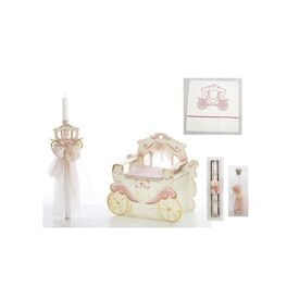 Σετ Βάπτισης Άμαξα Ζωγραφισμένο στο Χέρι - Για Κορίτσι στο Oneirokosmos