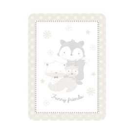 Kikka Boo Κουβέρτα Κούνιας Funny Friends Βελουτέ 110x140cm Beige 31103020089 - Δώρα στο Oneirokosmos