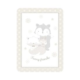 Kikka Boo Κουβέρτα Κούνιας Funny Friends Βελουτέ 110x140cm Beige 31103020089 - Δώρα στο Oneirokosmos