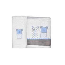 Baby Star Σετ Πετσέτες Λουτρού-Χεριών Sugar Family Σιέλ - Πετσέτες-Μπουρνούζια στο Oneirokosmos