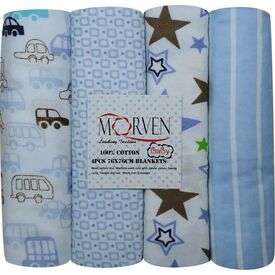 Morven Πάνες Φανελένιες  σετ 4 τεμ - Πάνες-Λαβέτες-Σελτέδες στο Oneirokosmos