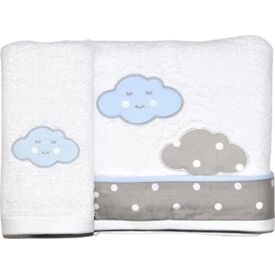 Baby Star Σετ Πετσέτες Λουτρού-Χεριών Σύννεφο Σιέλ - Πετσέτες-Μπουρνούζια στο Oneirokosmos