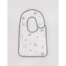 Beau Bebe Σαλιάρα Πετσέτα Pvc Γκρι Αστέρια με Velcro - Σαλιάρες στο Oneirokosmos