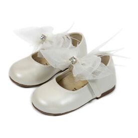 Babywalker Γοβάκι Μονή Μπαρέτα με Φιόγκο BS3562 Εκρού - Βαπτιστικό Παπούτσι για Κορίτσι στο Oneirokosmos