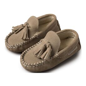Babywalker Καστόρινο Μοκασίνι με Φουντάκια BW4011 Μπεζ - Βαπτιστικό Παπούτσι για Αγόρι στο Oneirokosmos