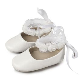 Babywalker Μπαλαρίνα με Δέσιμο στον Αστράγαλο MI1506 Λευκό - Βαπτιστικό Παπούτσι για Κορίτσι στο Oneirokosmos