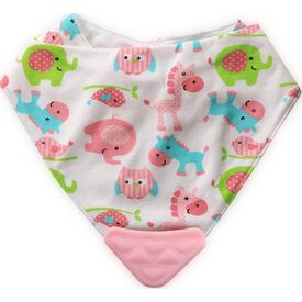 Lorelli Μπαντάνα Yφασμάτινη Με Μασητικό  Pink Animals 1026017 - Σαλιάρες Υφασμάτινες  στο Oneirokosmos