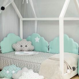 Baby Star Προίκα Μωρού Διπλή Όψης Συννεφάκι Mέντα - Γκρι - Σετ Προίκας Μωρού στο Oneirokosmos