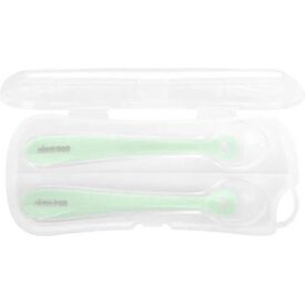 Kikka Boo Βρεφικό Σετ με Κουτάλια Flexible 2 τμχ από Σιλικόνη Mint σε Θήκη για 4+ μηνών 31302040064 - Κουταλάκια, Πηρουνάκια στο Oneirokosmos