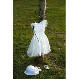 Angel Wings Βαπτιστικά Ρούχα για Κορίτσι Κάντυ ivory - Προσφορές στο Oneirokosmos