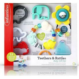 Infantino Σετ Κουδουνίστρα και Μασητικά Theeter & Rattles Baby Gift Set B-315127-00 - Βρεφικά Παιχνίδια στο Oneirokosmos
