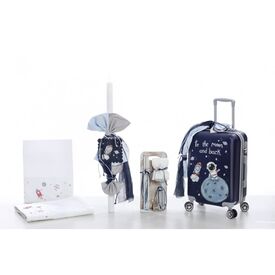 Σετ Βάπτισης Διάστημα Ζωγραφισμένο στο Χέρι - Για Αγόρι στο Oneirokosmos