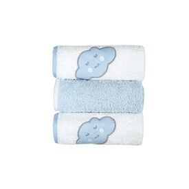Baby Star  Σετ Λαβέτες 3 τεμ. Cloud Σιέλ 30x30cm - Πάνες-Λαβέτες-Σελτέδες στο Oneirokosmos
