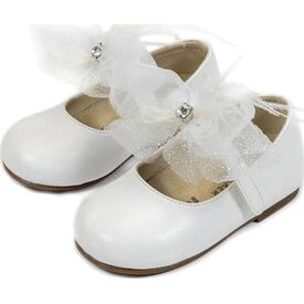 Babywalker Γοβάκι Μονή Μπαρέτα με Φιόγκο BS3562 ΛΕΥΚΟ - Βαπτιστικό Παπούτσι για Κορίτσι στο Oneirokosmos