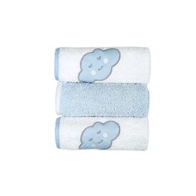 Baby Star  Σετ Λαβέτες 3 τεμ. Cloud Σιέλ 30x30cm - Πάνες-Λαβέτες-Σελτέδες στο Oneirokosmos