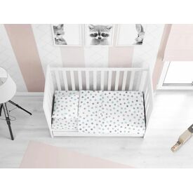 Dimcol Σετ Βρεφικά Σεντόνια Κούνιας 3τμχ Cotton 100% 120x160 εκ.  Star 104 Sky Blue - Σεντόνια Κούνιας στο Oneirokosmos