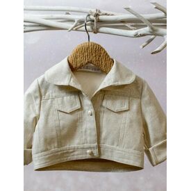 Bambolino: Aggelina Βαπτιστικό ζακετάκι για κορίτσι τύπου jean 8746 - Ρούχα Βάπτισης για Κορίτσι στο Oneirokosmos