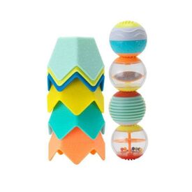 Infantino Εκπαιδευτικό Παιχνίδι Sensory Stacking Cups & Activity Ball Set B-315084 - Δώρα στο Oneirokosmos