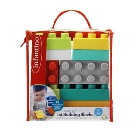 Infantino Εκπαιδευτικό Παιχνίδι Τουβλάκια Super Soft 1st Building Blocks B-315058 - Δώρα στο Oneirokosmos