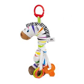 Amek Toys Λούτρινη Κουδουνίστρα Ζέβρα με Μασητικό και Δόνηση 090657 - Δώρα στο Oneirokosmos
