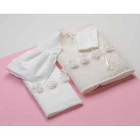 Λαδόπανο για Κορίτσι της Lina Baby Εκρού Bouquet 1527 - Λαδόπανα για Κορίτσι στο Oneirokosmos