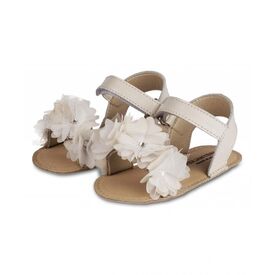 Babywalker Πέδιλο με Chiffon Λουλούδια ΜΙ1633 Εκρού - Βαπτιστικό Παπούτσι για Κορίτσι στο Oneirokosmos