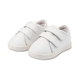 Babywalker Μονόχρωμο Σνίκερ Διπλή Μπαρέτα Χράτς PRI2103 Λευκό - Βαπτιστικό Παπούτσι για Αγόρι στο Oneirokosmos