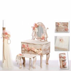 Σετ Βάπτισης Μπουντουάρ με Λουλούδια - Για Κορίτσι στο Oneirokosmos