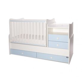 Lorelli Μετατρεπόμενο Κρεβάτι Combo 172x 72 White & Baby Blue 10150560039A - Βρεφικά Πολυμορφικά Κρεβατάκια στο Oneirokosmos