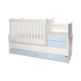 Lorelli Μετατρεπόμενο Κρεβάτι Combo 172x 72 White & Baby Blue 10150560039A - Βρεφικά Πολυμορφικά Κρεβατάκια στο Oneirokosmos