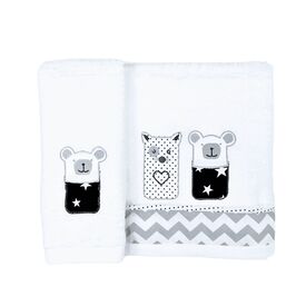 Baby Star  Σετ Πετσέτες 2 τεμ. Sugar Family Μαύρο - Πετσέτες-Μπουρνούζια στο Oneirokosmos