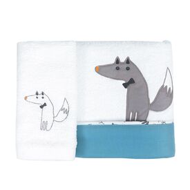 Baby Star  Σετ Πετσέτες 2 τεμ. Λύκος Λευκό - Πετσέτες-Μπουρνούζια στο Oneirokosmos