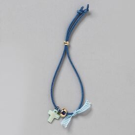 Μαρτυρικό Βάπτισης Βραχιολάκι Μ-209 Μπλε (50τμχ.) - Μαρτυρικά στο Oneirokosmos