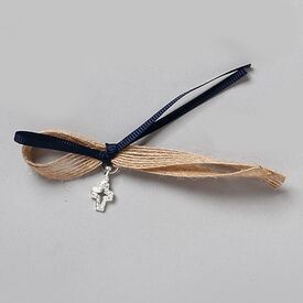 Μαρτυρικό Βάπτισης Πέτου με Σταυρουδάκι Μ-230 Μπλε (50τμχ.) - Μαρτυρικά στο Oneirokosmos