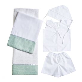 Nuovavita Σετ Βαπτιστικά Λαδόπανα Little Stars Λ210 Λευκό Μέντα 5 τεμ. - Λαδόπανα για Αγόρι στο Oneirokosmos