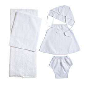 Nuovavita Σετ Βαπτιστικά Λαδόπανα Λ184 Λευκό 5 τεμ. - Λαδόπανα για Κορίτσι στο Oneirokosmos