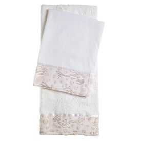 Nuovavita Σετ Βαπτιστικά Λαδόπανα  Δαντέλα με Παγιέτα Λ230 Λευκό/Εκρού 5 τεμ. - Λαδόπανα για Κορίτσι στο Oneirokosmos