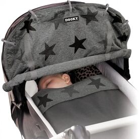 Dooky Ηλιοπροστασία με UPF40+ Καροτσιού Grey Stars  DK-126616 - Αξεσουάρ Καροτσιών στο Oneirokosmos