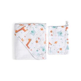 Funna Baby Μπουρνούζι-Κάπα και γάντι μπάνιου Giraffe 75X75cm 8727 - Πετσέτες-Μπουρνούζια στο Oneirokosmos