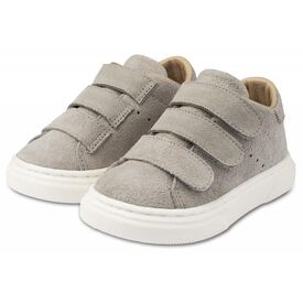 Babywalker Μονόχρωμο Σνίκερ με Τριπλή Μπαρέτα Χρατς BW4254 Γκρι - Βαπτιστικό Παπούτσι για Αγόρι στο Oneirokosmos