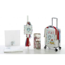 Σετ Βάπτισης με θέμα Υδρόγειος Ζωγραφισμένο στο Χέρι ΣΔΣ-2328 - Για Αγόρι στο Oneirokosmos